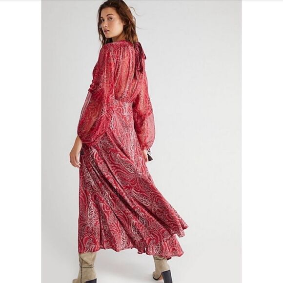 Free People - Mirage Maxi dress, new red combo - Picture 2 of 12